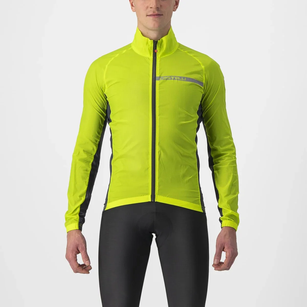 Giacca Castelli "SQUADRA STRETCH JACKET" ELECTRIC LIME/DARK GRAY - immagine 2