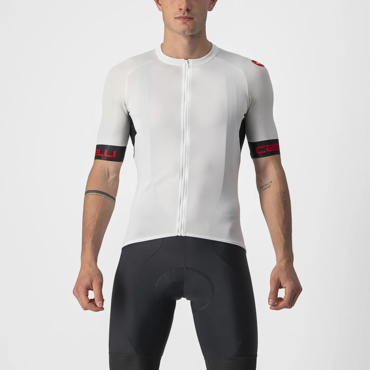 Maglia Ciclismo Castelli "ENTRATA VI JERSEY" Ivory/Light Black-Red - immagine 2