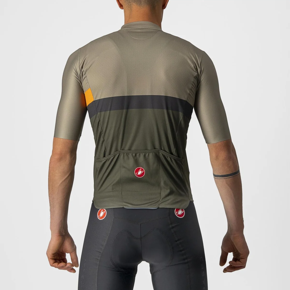 Maglia Castelli ciclismo "A BLOCCO JERSEY" Bark Green/Pop Orange-Dark Gra - immagine 3