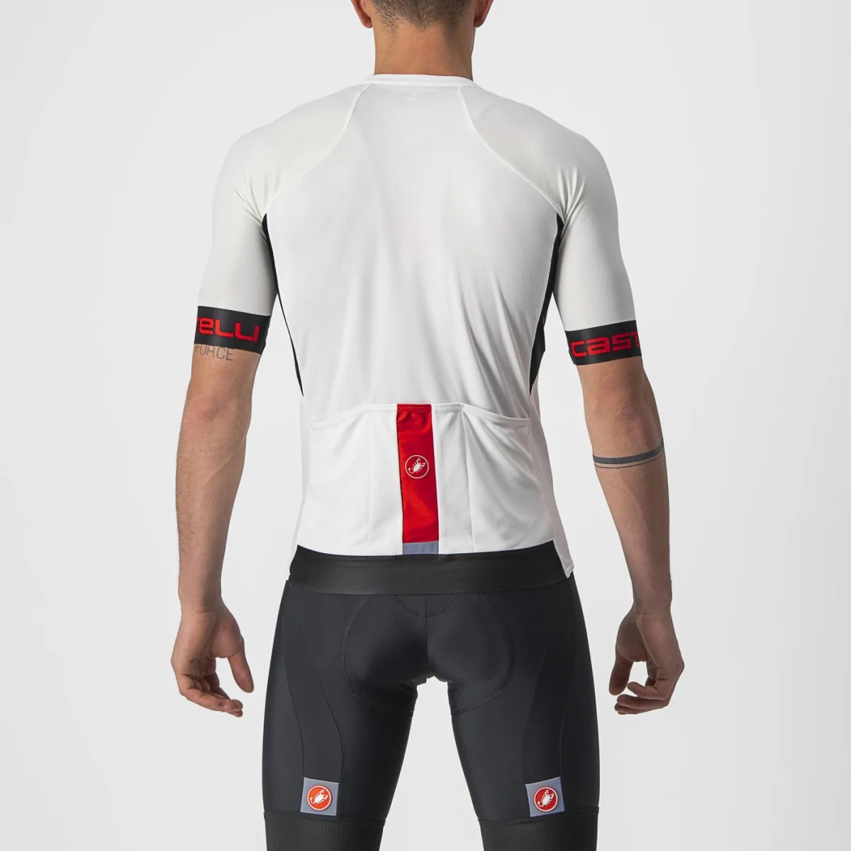 Maglia Ciclismo Castelli "ENTRATA VI JERSEY" Ivory/Light Black-Red - immagine 3