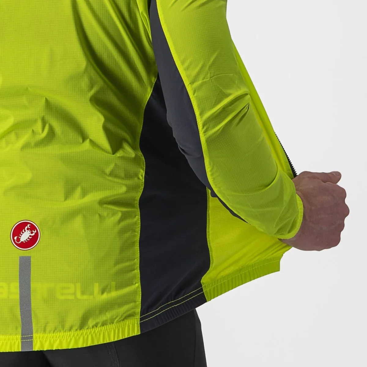 Giacca Castelli "SQUADRA STRETCH JACKET" ELECTRIC LIME/DARK GRAY - immagine 6
