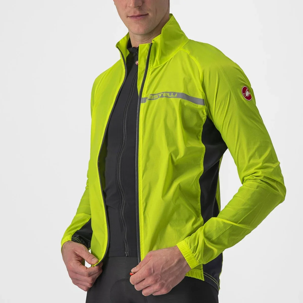 Giacca Castelli "SQUADRA STRETCH JACKET" ELECTRIC LIME/DARK GRAY - immagine 4