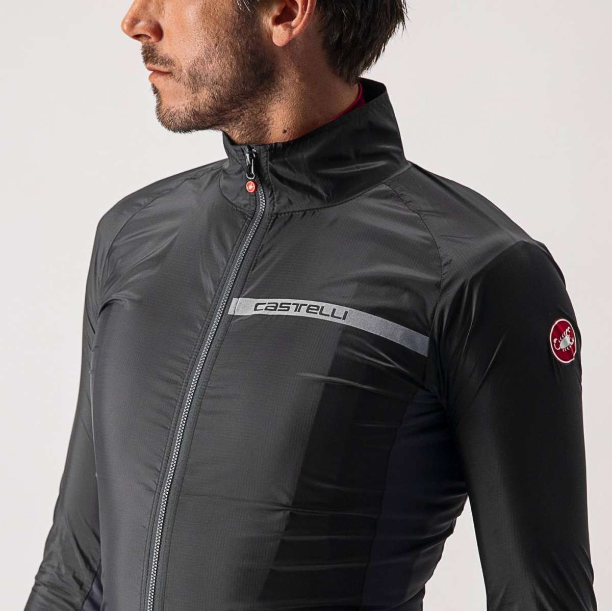 Giacca Castelli "SQUADRA STRETCH JACKET" LIGHT BLACK/DARK GRAY - immagine 5