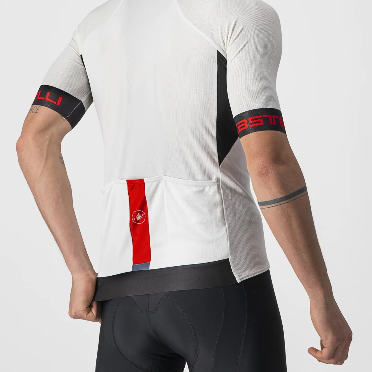 Maglia Ciclismo Castelli "ENTRATA VI JERSEY" Ivory/Light Black-Red - immagine 7
