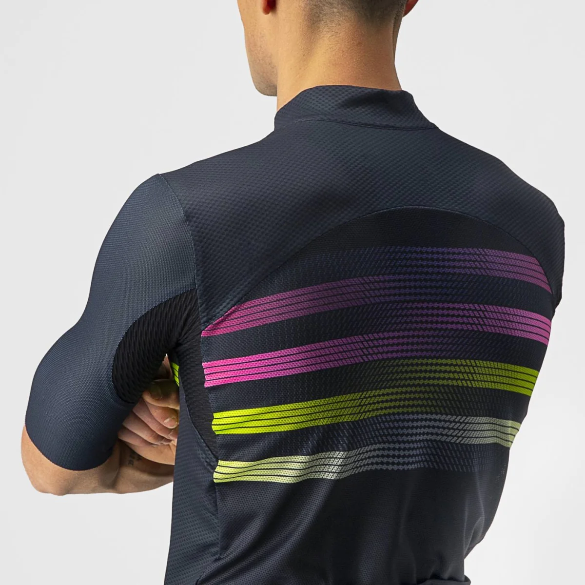 Maglia Castelli ciclismo "ENDURANCE PRO JERSEY" Savile Blue/Pink-Electric Lime - immagine 4