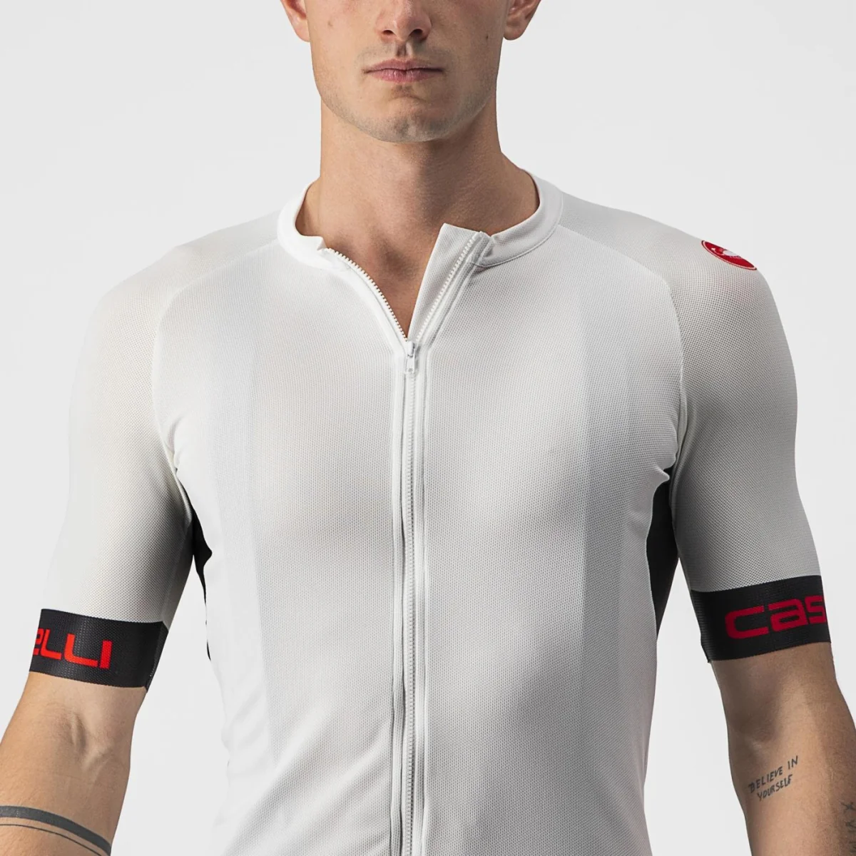 Maglia Ciclismo Castelli "ENTRATA VI JERSEY" Ivory/Light Black-Red - immagine 4