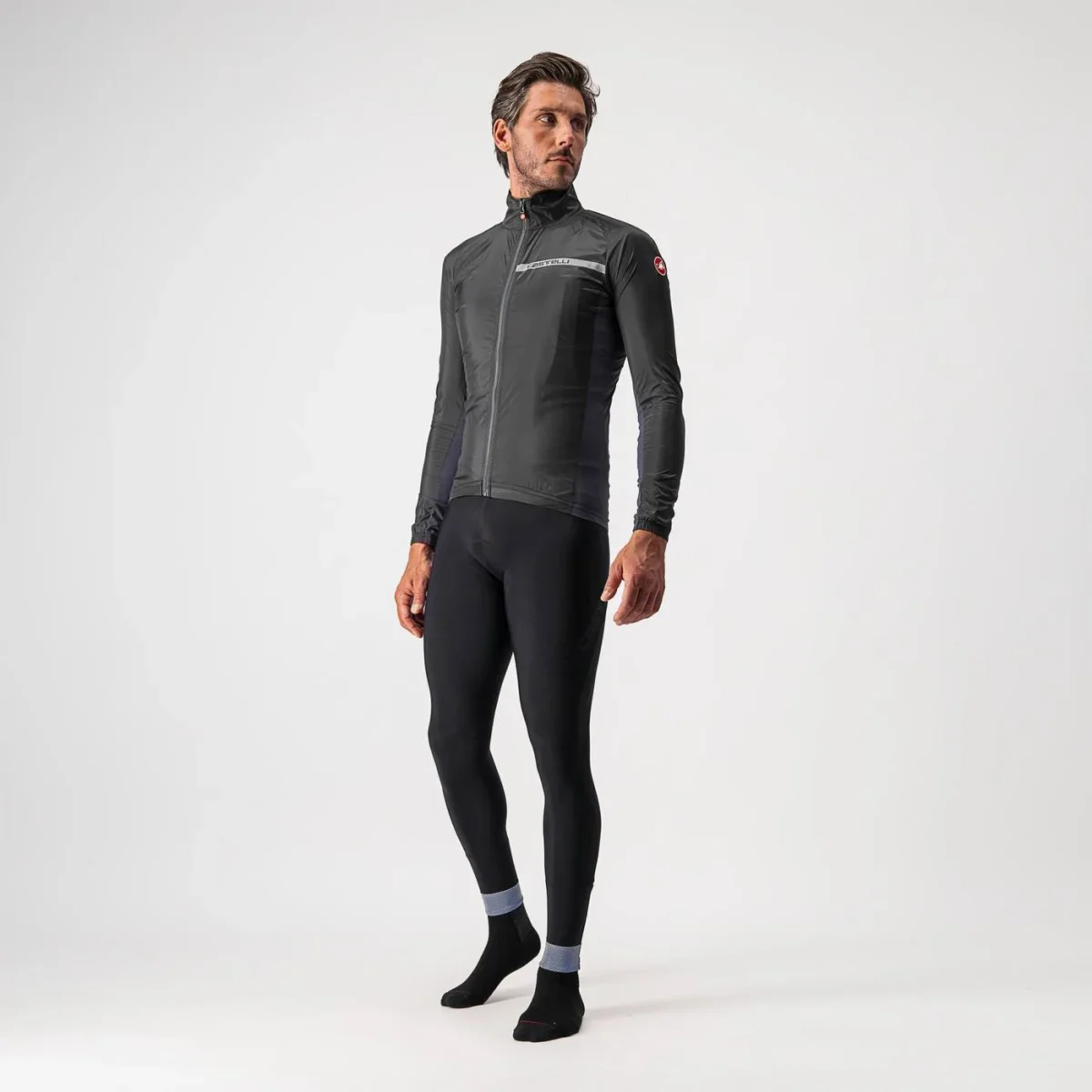 Giacca Castelli "SQUADRA STRETCH JACKET" LIGHT BLACK/DARK GRAY - immagine 4