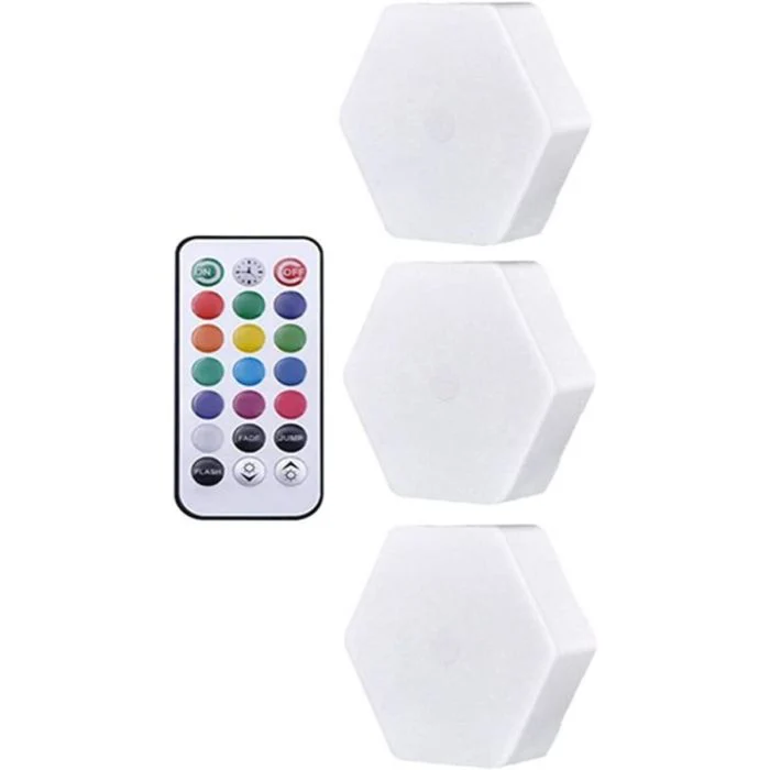 Lampada da parete a led esagonale rgb con app remoto control night light - immagine 8