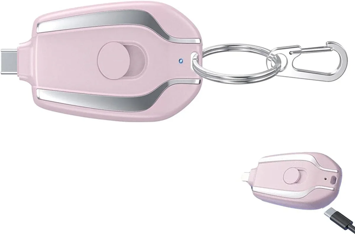 Mini powerbank emergenza 1500 mah portachiavi caricabatterie portatile usb-c - immagine 8