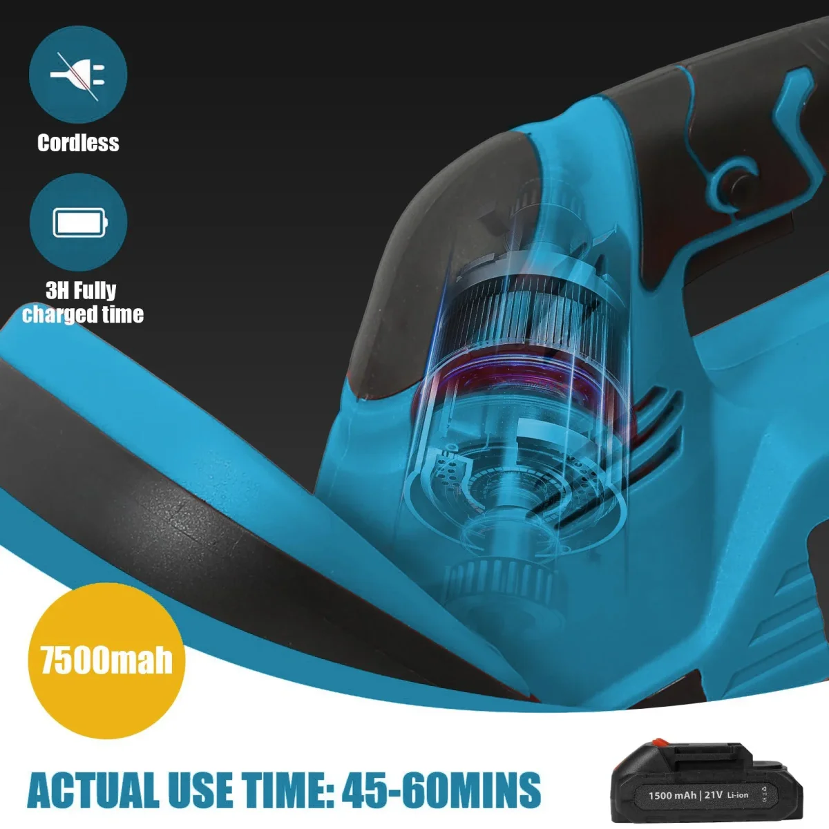 Tagliasiepi a Batteria 48V Lama 55 cm con 2 Batterie Potente e Professionale - immagine 8