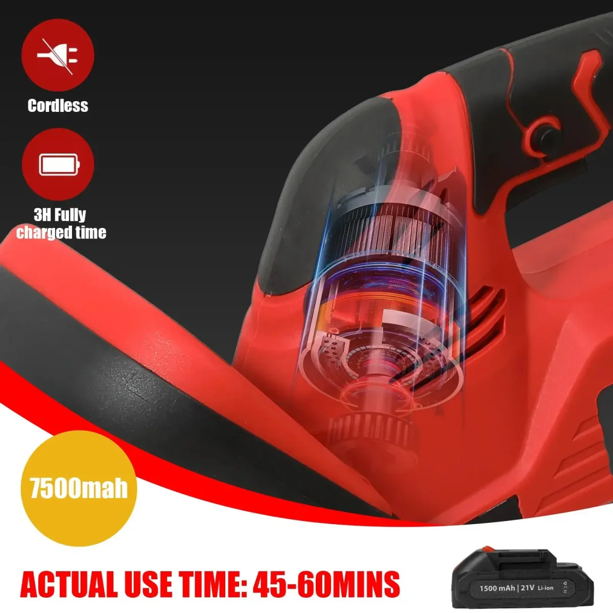 Tagliasiepi a Batteria 48V Lama 55 cm con 1 Batteria Potente e Professionale - immagine 9