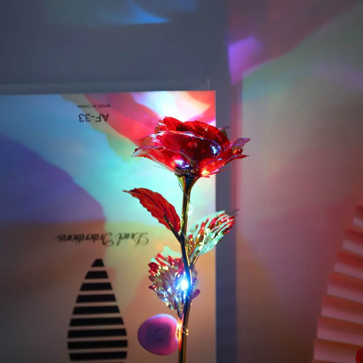 Fantatico set di 3 rose colorate con led ottima idea regalo per san valentino - immagine 8