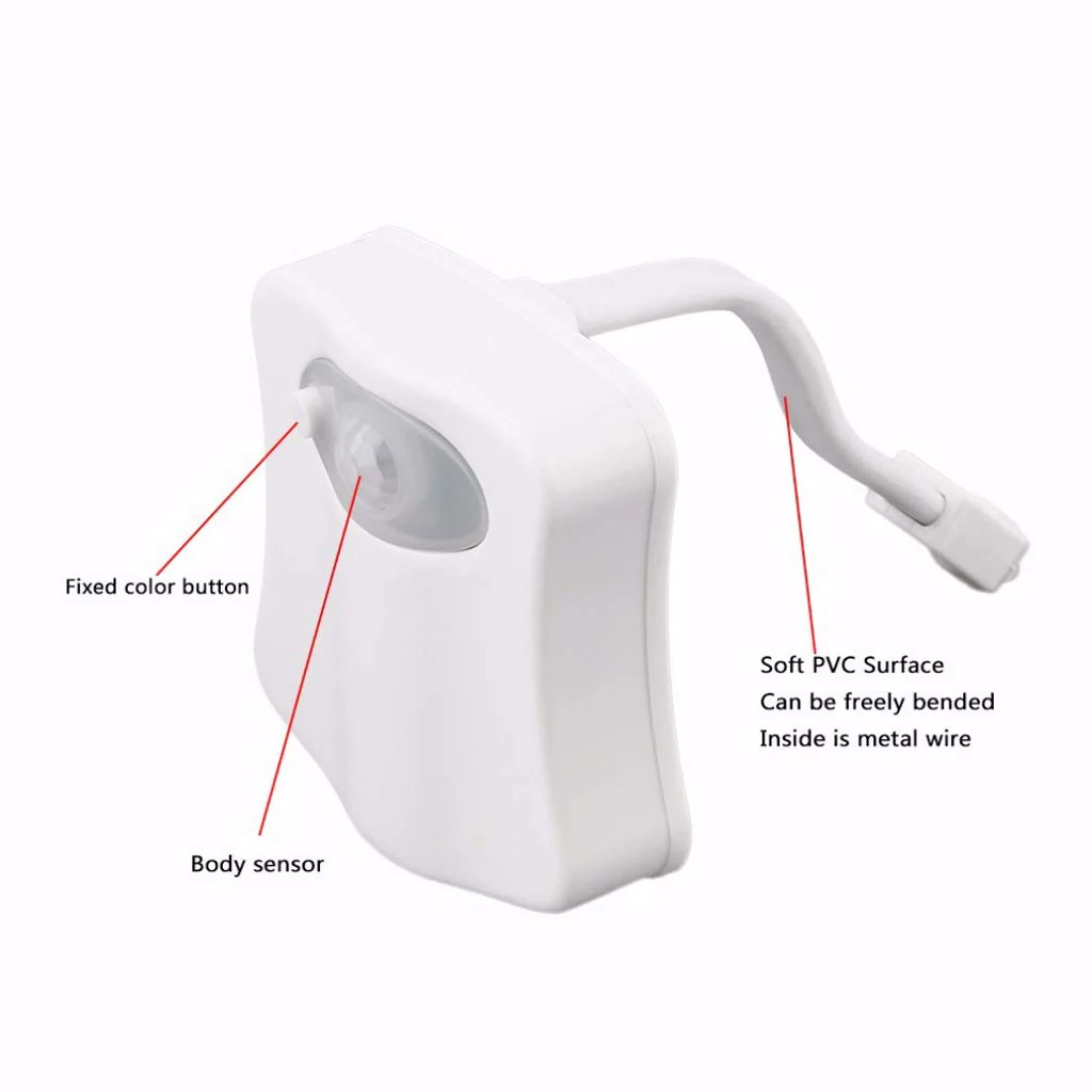 Wc Led Night Light 8 Colori Led variabili Light bowl sensore di movimento - immagine 8