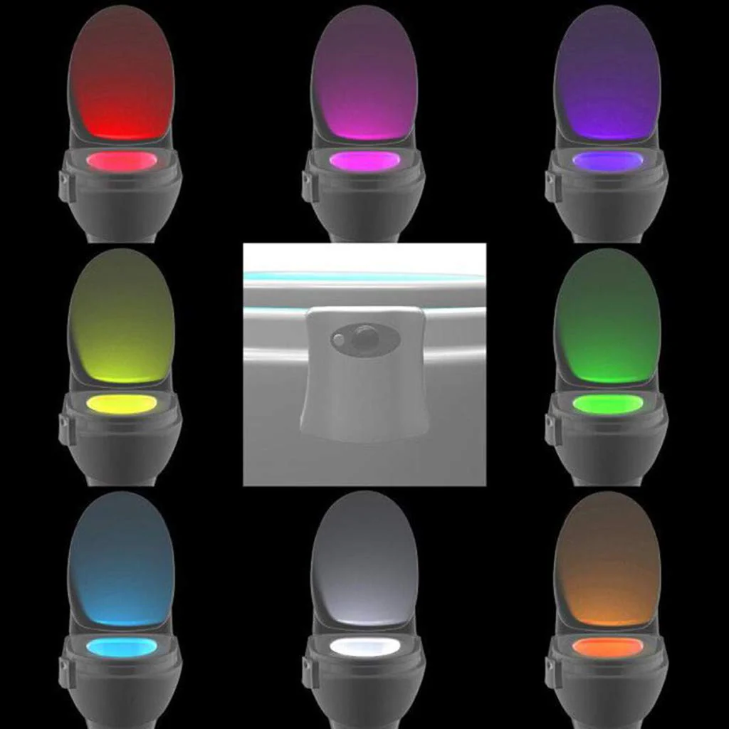 Wc Led Night Light 8 Colori Led variabili Light bowl sensore di movimento - immagine 4