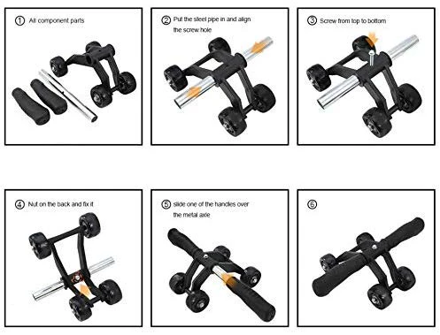 AB Wheel Roller Addominali Fitness Palestra Esercizi 5 in 1 - immagine 6