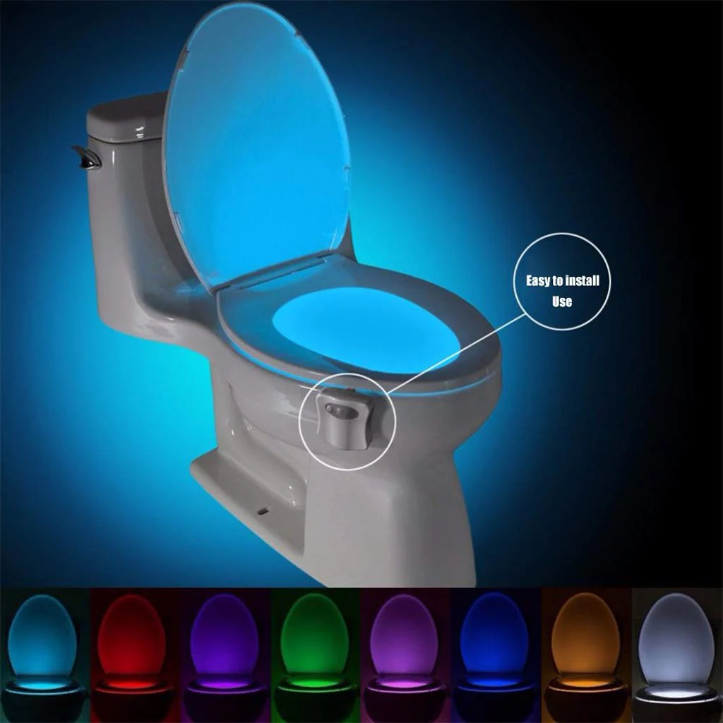 Wc Led Night Light 8 Colori Led variabili Light bowl sensore di movimento - immagine 2