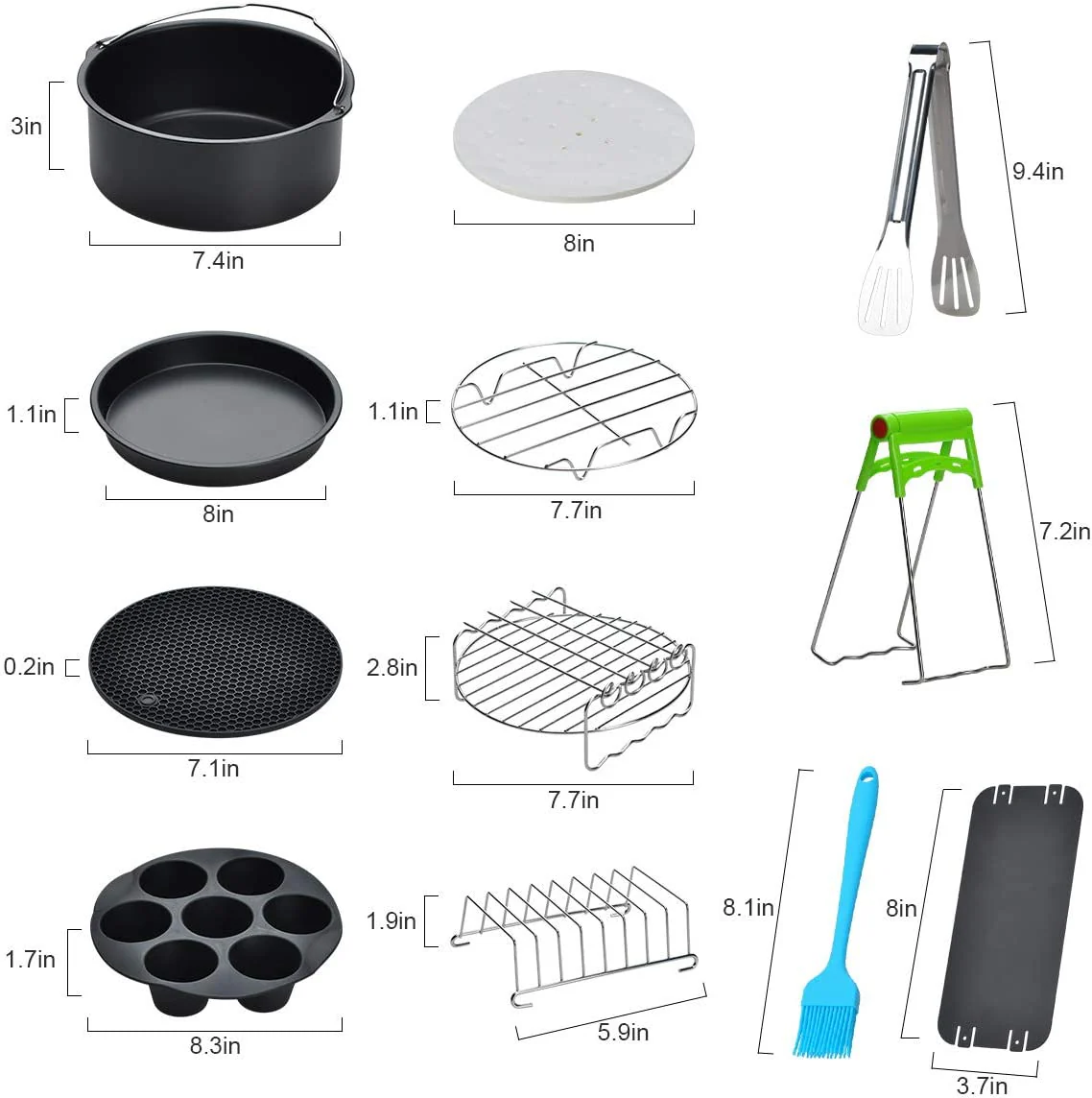12 pezzi accessori per friggitrice ad aria Air Fryer - immagine 8