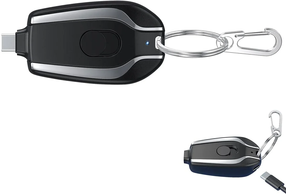 Mini powerbank emergenza 1500 mah portachiavi caricabatterie portatile usb-c - immagine 7