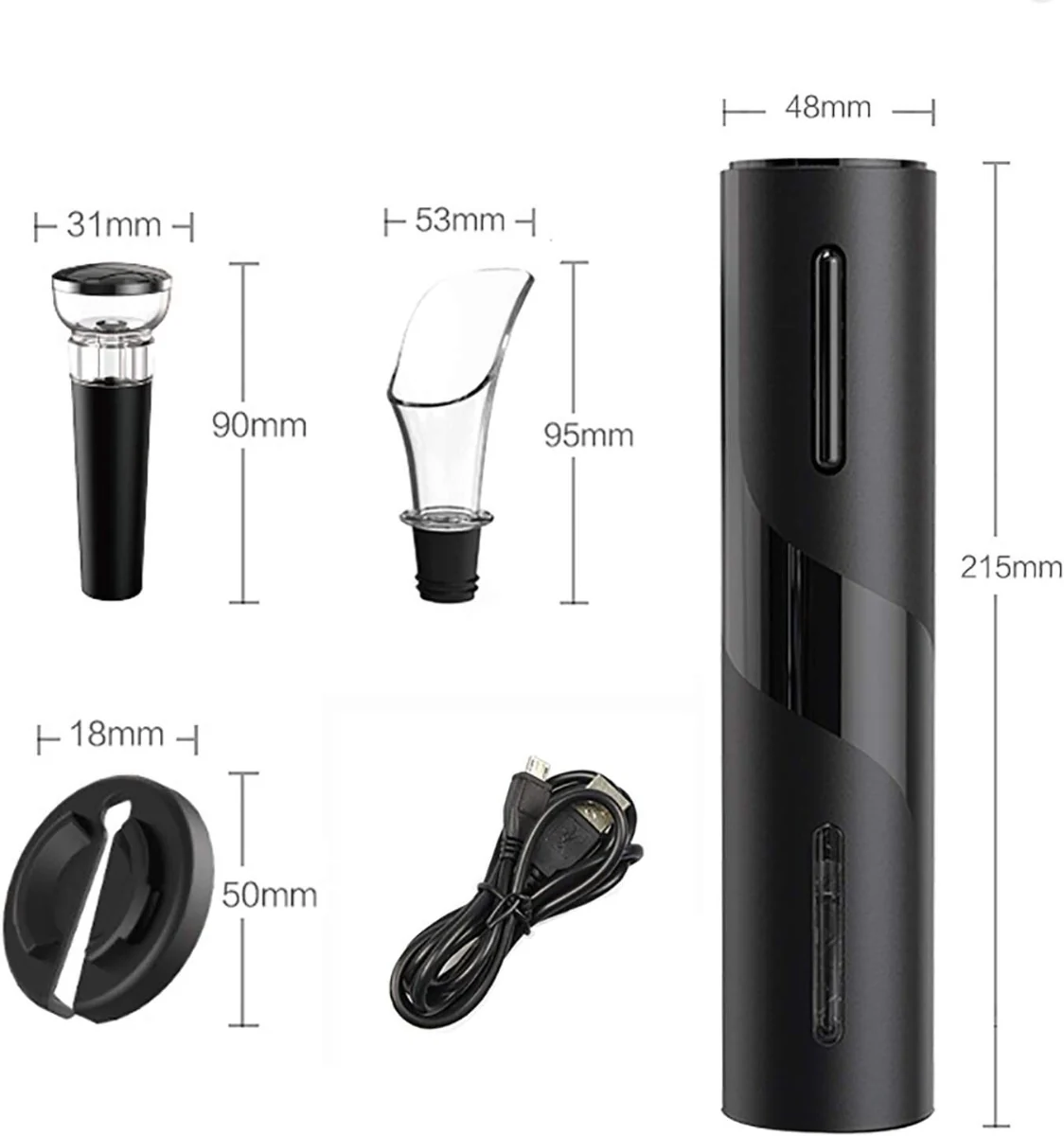 Apribottiglie elettrico set di apribottiglie elettrico con pile tagliapasta stagnola tappo bottiglia di vino versatore di vino per casa ristorante festa come regalo per famiglia - immagine 5