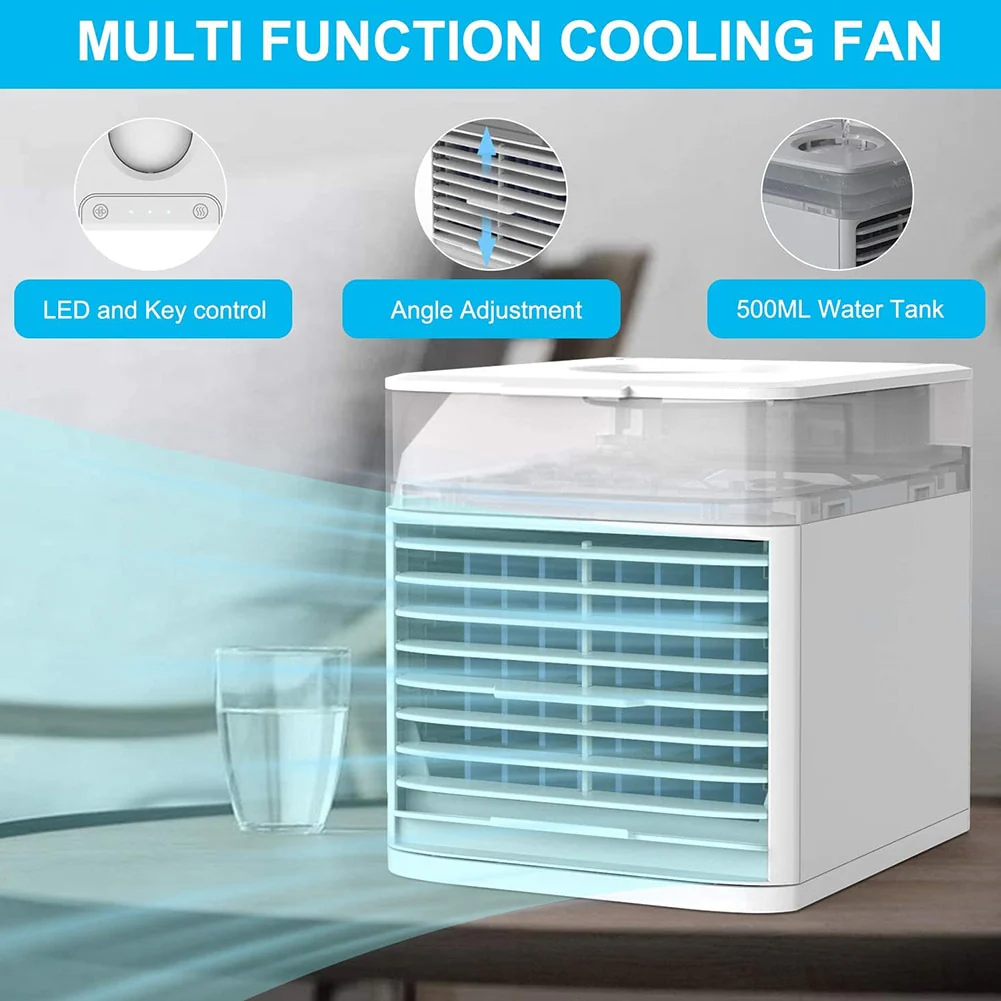 4 in1 Mini Air Cooler Condizionatore d'aria Portatile da ufficio casa con 7 Led - immagine 4
