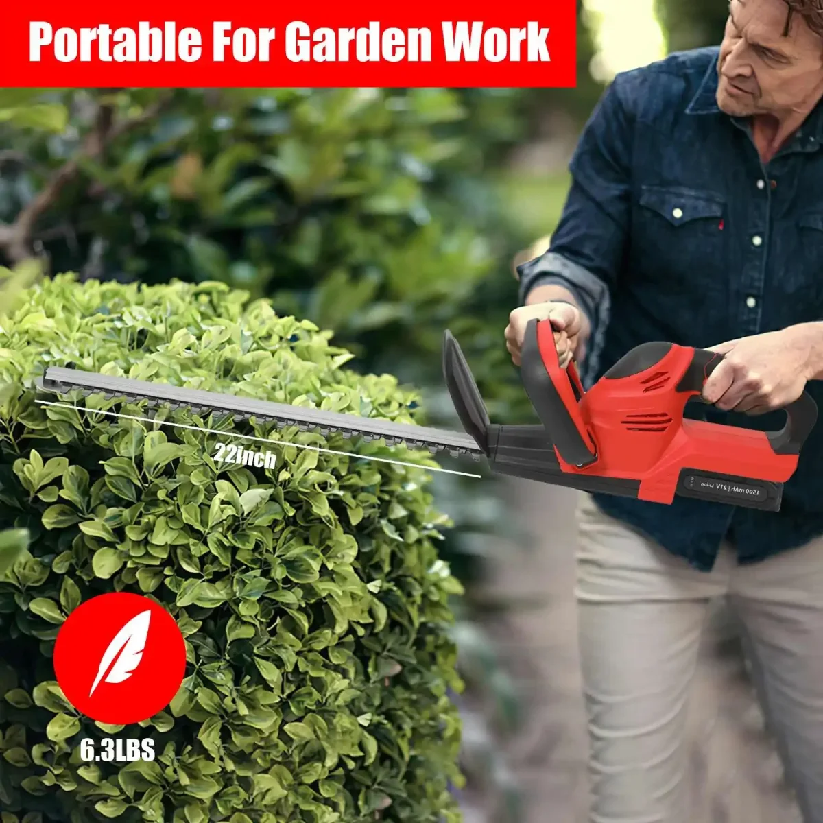 Tagliasiepi a Batteria 48V Lama 55 cm con 1 Batteria Potente e Professionale - immagine 7