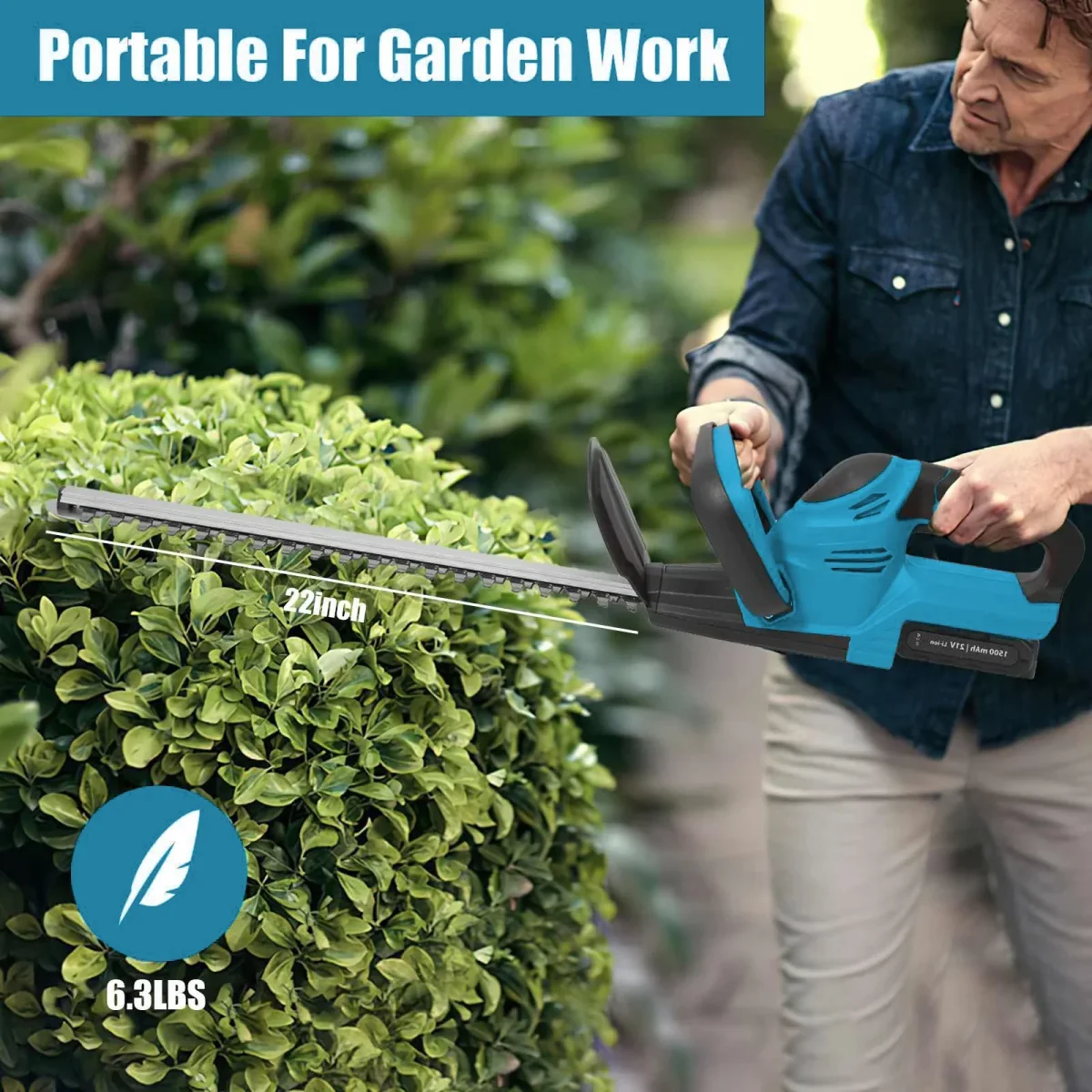 Tagliasiepi a Batteria 48V Lama 55 cm con 2 Batterie Potente e Professionale - immagine 6