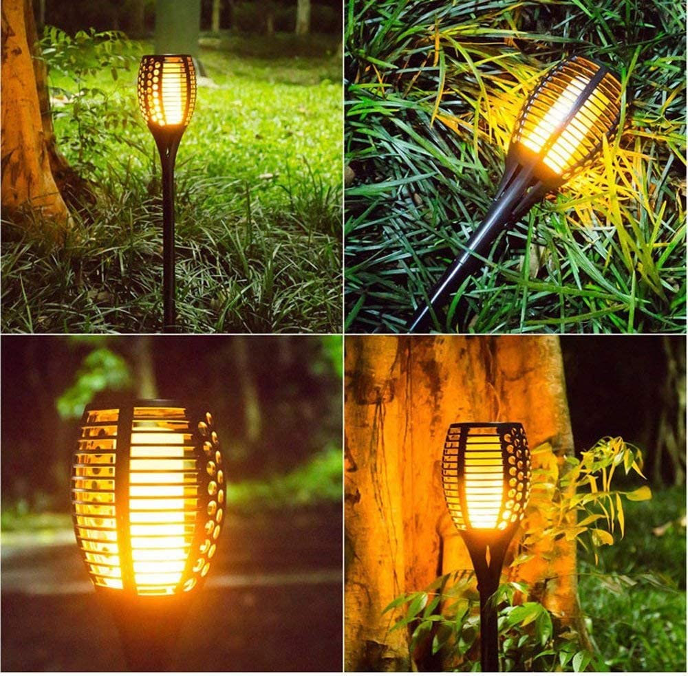2 Torce Solari a Led Effetto Fiamma da Giardino Impermeabili - immagine 2