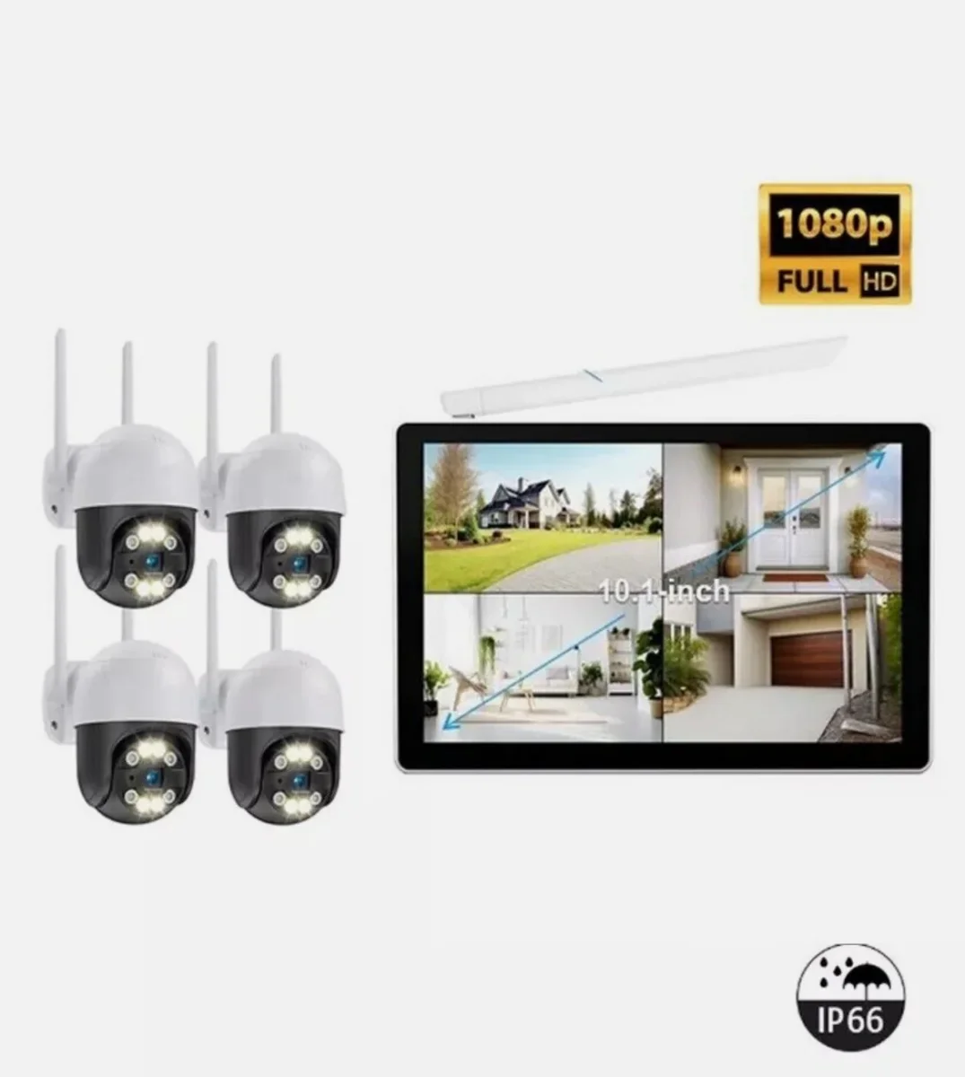 KIT TELECAMERE VIDEOSORVEGLIANZA 4 CANALI CON MONITOR HD INFRAROSSI + DVR - immagine 2