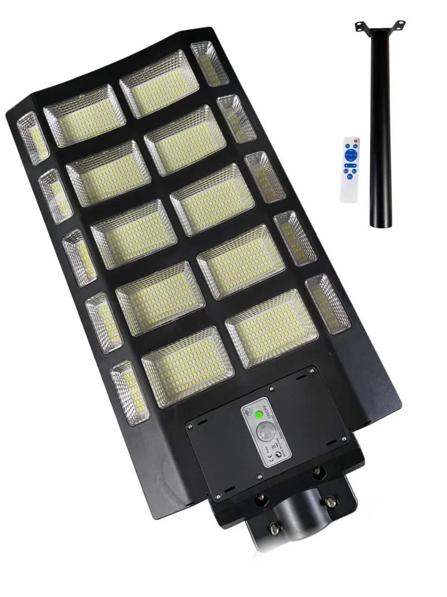 Lampione quadrifacciale 2000w con telecomando , modalità crepuscolare e staffa IP67 - immagine 2