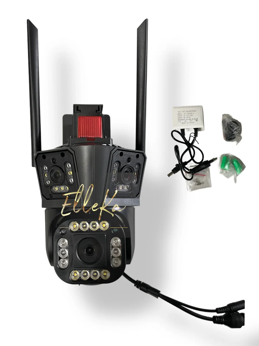 Telecamera Wi-Fi IP WiFi 2K 5K 12MP HD Telecamera PTZ a Tre obiettivi Telecamera Esterna 2K Dual Lens Motion Detection Telecamera di Sicurezza Sorveglianza Impermeabile - immagine 2