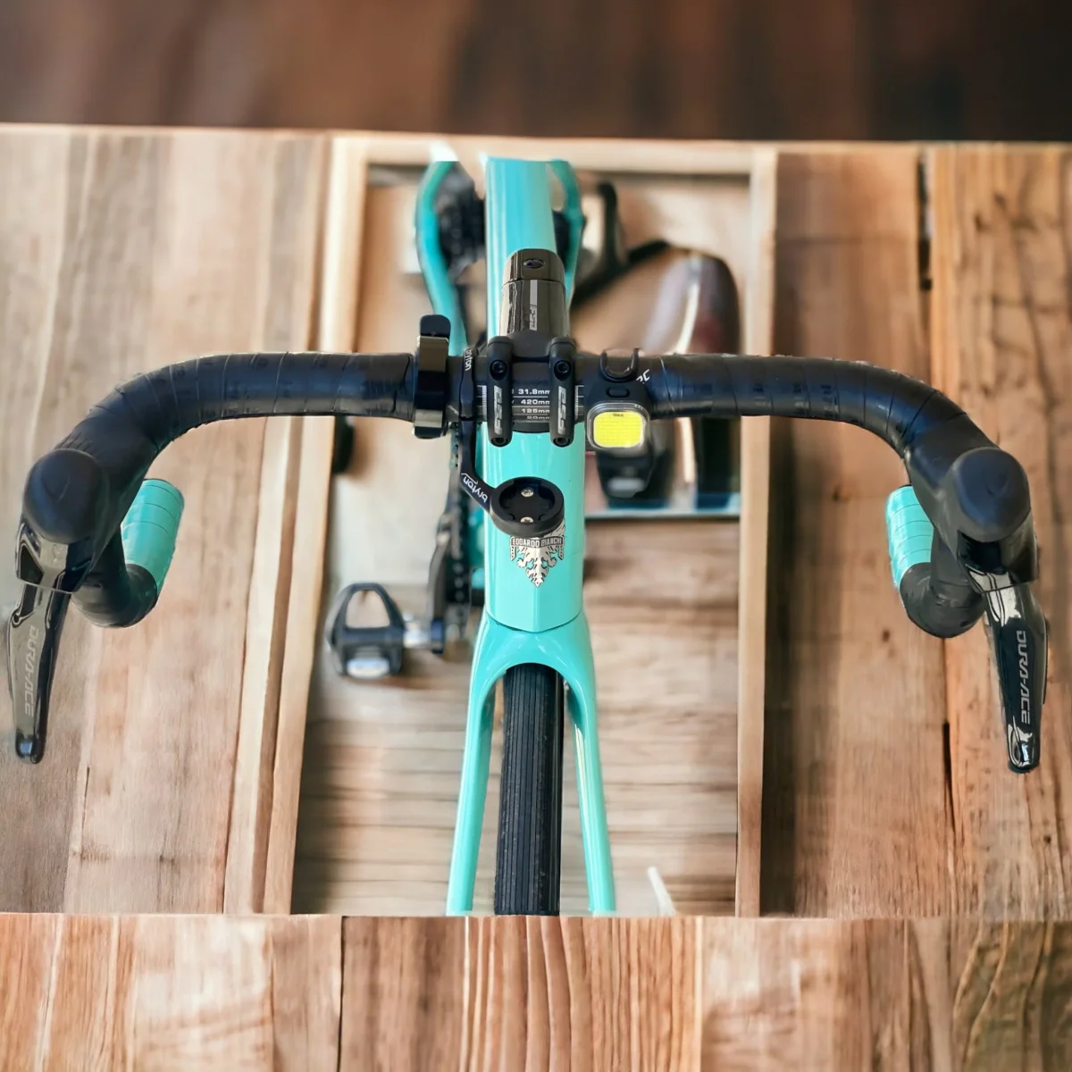 BICI DA CORSA BIANCHI SPECIALISSIMA USATA DURAACE DI2 12V RUOTE SHIMANO RS - immagine 8