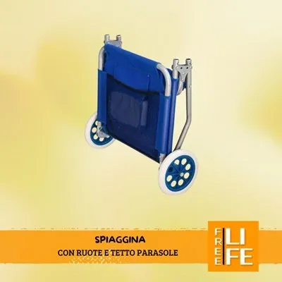 Spiaggina con ruote con tetto parasole - immagine 3