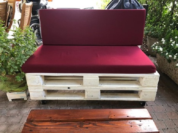 COPPIA CUSCINI BANCALE SFODERABILE CM 120X60/55H6 TESSUTO MISTO COTONE - immagine 2