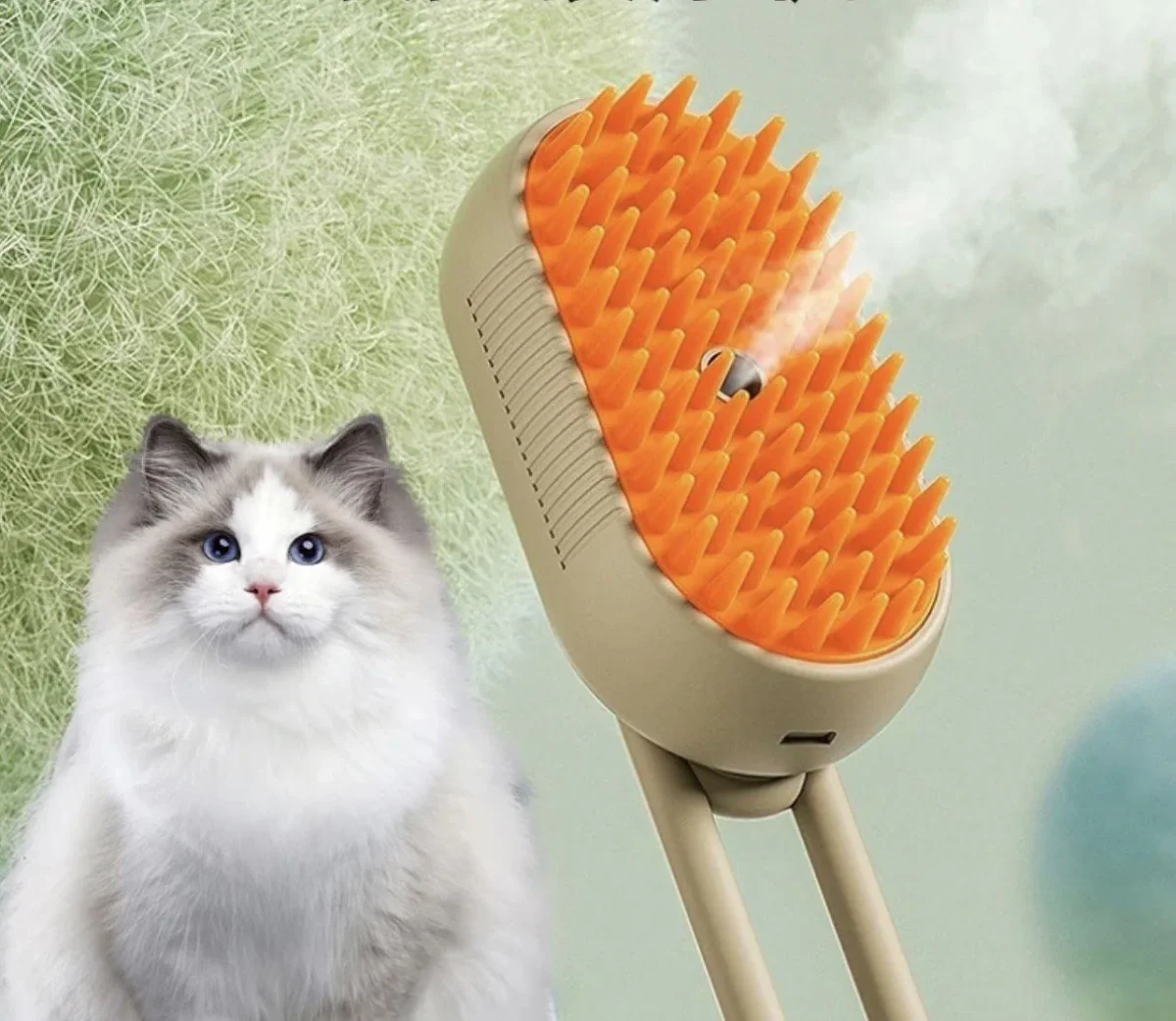 Spazzola a vapore per animali domestici spazzola per toelettatura gatti 3 in 1 pettine per rimozione peli - immagine 9