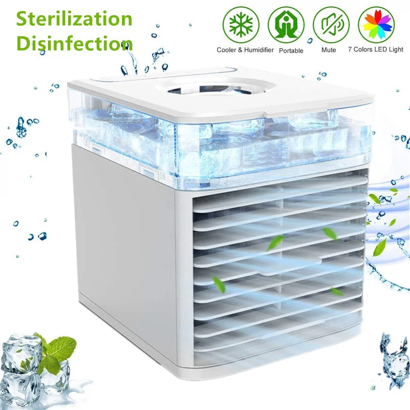 4 in1 Mini Air Cooler Condizionatore d'aria Portatile da ufficio casa con 7 Led - immagine 2