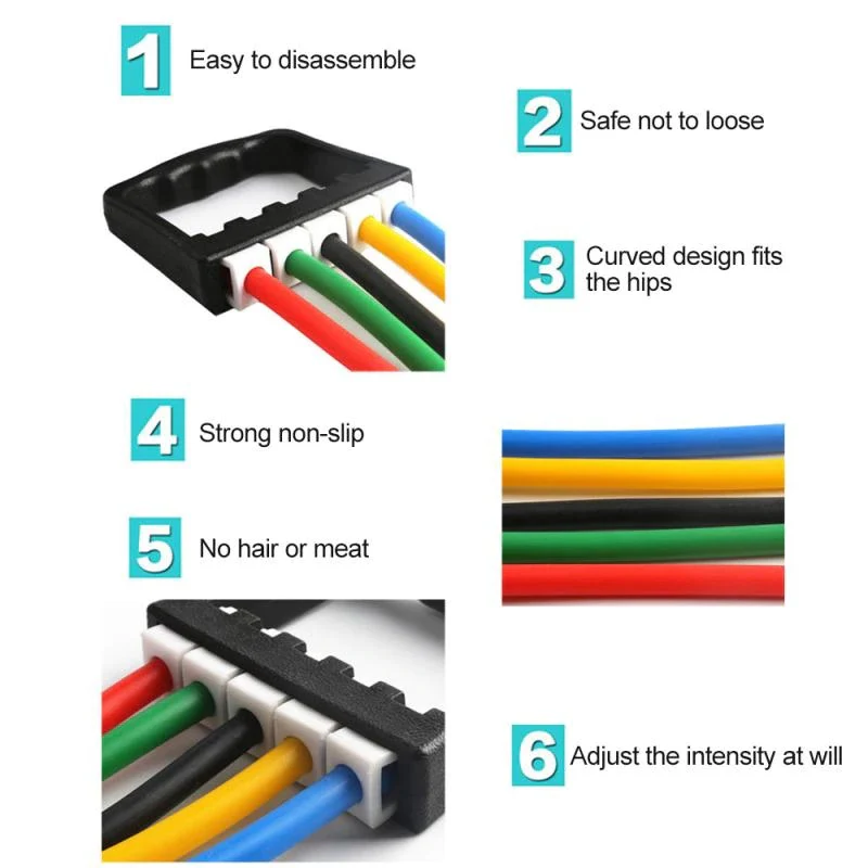 5 Spring Elastico per estensione petto e schiena. Allenamento a casa. Manubrio a molla portatile - immagine 4