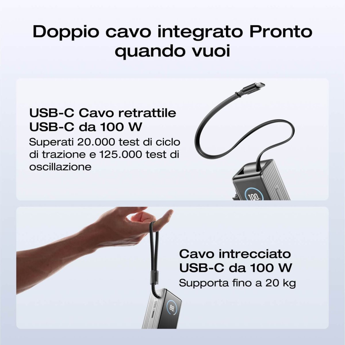 Power bank EcoFlow RAPID (25.000 mAh, 170 W, cavi retrattili integrati da 100 W) - immagine 8