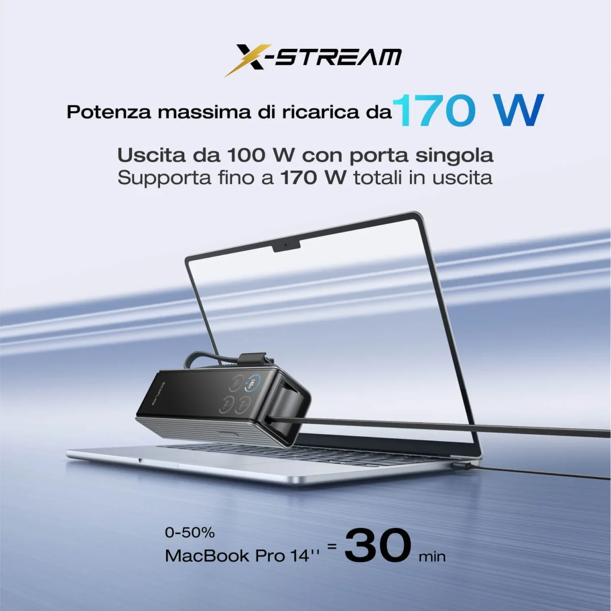Power bank EcoFlow RAPID (25.000 mAh, 170 W, cavi retrattili integrati da 100 W) - immagine 7