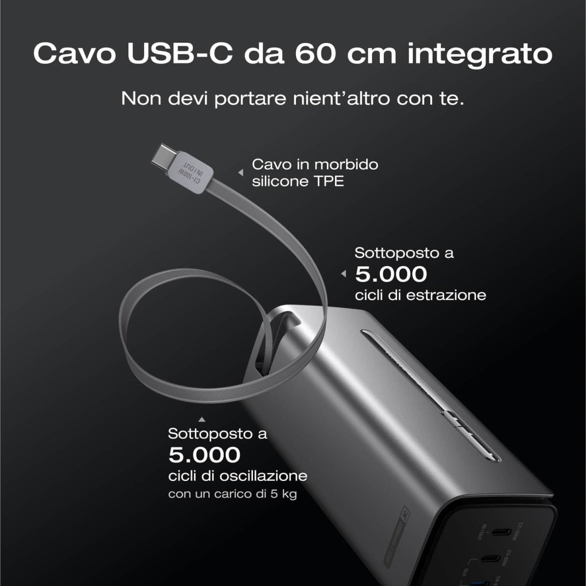 Power bank EcoFlow RAPID Pro (20.000 mAh, 230 W, cavo integrato da 100 W) - immagine 8