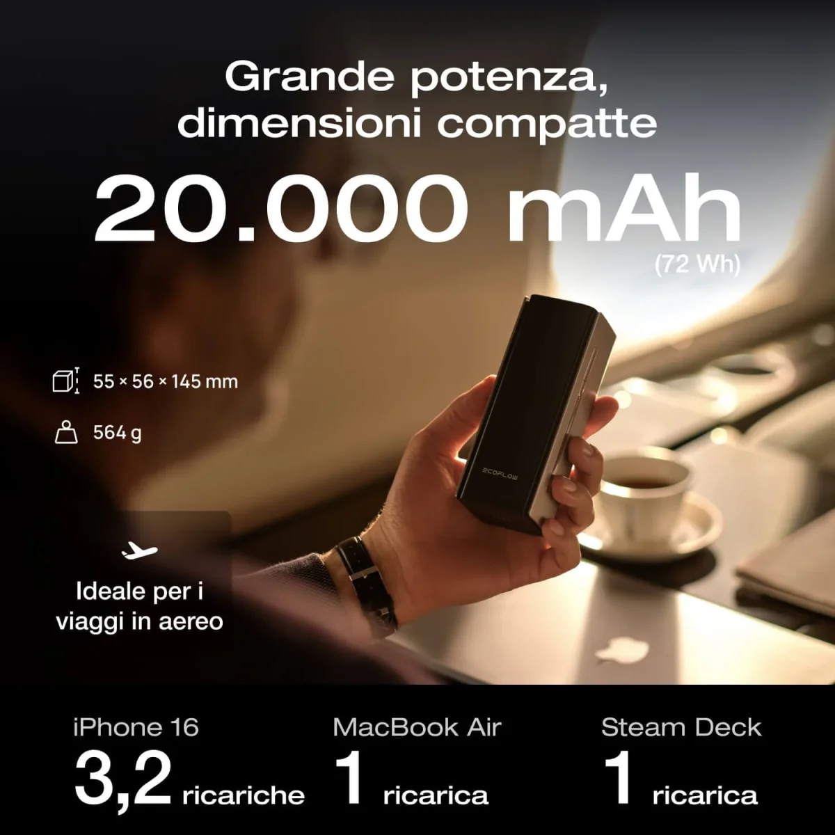 Power bank EcoFlow RAPID Pro (20.000 mAh, 230 W, cavo integrato da 100 W) - immagine 7