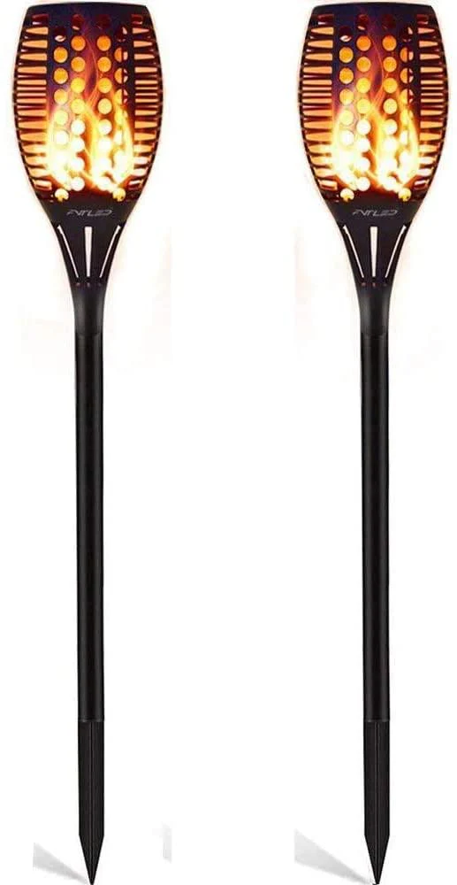 2 Torce Solari a Led Effetto Fiamma da Giardino Impermeabili - immagine 3
